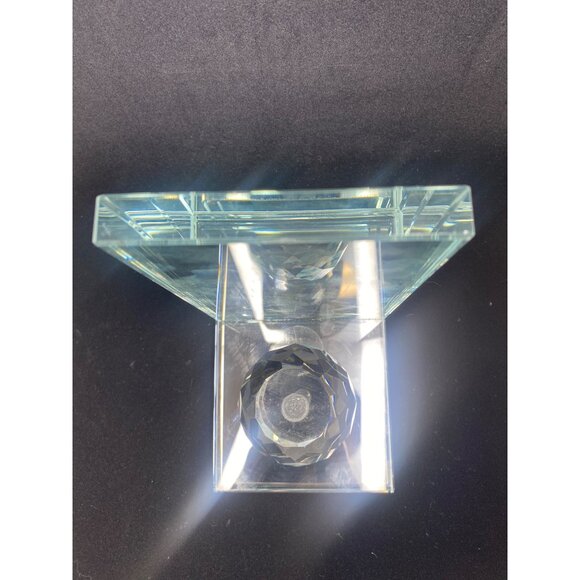 Modern Heavy Lead Crystal Ball Cut Glass Bookend Square 4.5'' Tall - Picture 8 of 10